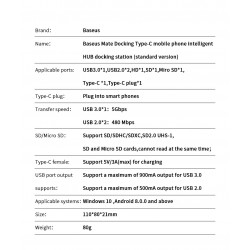 Baseus - Dockingstation - Ladegerät mit Ständer - Typ-C HUB auf HDMI - für Samsung S20 S10 / Huawei P30