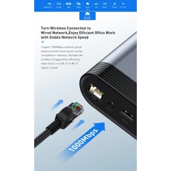 Baseus - USB-C 3.0 / HUB Typ-C auf HDMI - RJ45 VGA SD / TF - Netzteil - 17 in 1 Dockingstation für Macbook Pro
