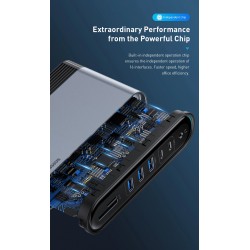 Baseus - USB-C 3.0 / HUB Typ-C auf HDMI - RJ45 VGA SD / TF - Netzteil - 17 in 1 Dockingstation für Macbook Pro