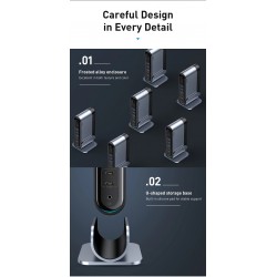 Baseus - USB-C 3.0 / HUB Typ-C auf HDMI - RJ45 VGA SD / TF - Netzteil - 17 in 1 Dockingstation für Macbook Pro