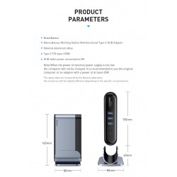 Baseus - USB-C 3.0 / HUB Typ-C auf HDMI - RJ45 VGA SD / TF - Netzteil - 17 in 1 Dockingstation für Macbook Pro