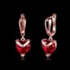 Luxurious earrings with red crystal heartEarrings