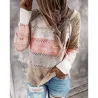 Mehrfarbiger Kapuzenpullover - Stickmuster