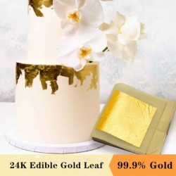 24K Goldfolie - Blattblätter - essbar - für Kuchen / Essensdekoration