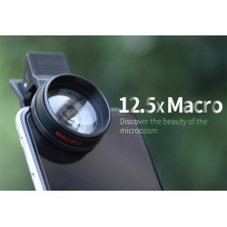 Telefonkameraobjektiv - 0,45X Weitwinkel / 10X Makro - Clip-on - Kit