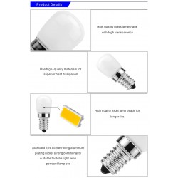 Fridge light bulb - SMD2835 LED - E14 - 3W - 220V - 2 piecesE14