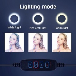 LED-Selfie-Ring - Fülllichtlampe - mit Stativ - für Make-up / Video / Fotos - dimmbar