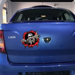 Totenkopf-Finger-Design - Vinyl-Autoaufkleber