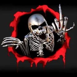 Totenkopf-Finger-Design - Vinyl-Autoaufkleber