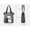 Klassische Canvas-Tasche mit bedruckter Katze