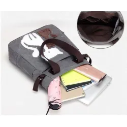 Klassische Canvas-Tasche mit bedruckter Katze