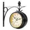 Vintage - Retro - doppelseitige Runduhr - Wandmontage