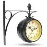 Vintage - Retro - doppelseitige Runduhr - Wandmontage