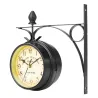 Vintage - Retro - doppelseitige Runduhr - Wandmontage
