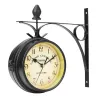 Vintage - Retro - doppelseitige Runduhr - Wandmontage