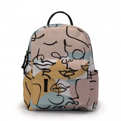 Trendy mini backpack - abstract line face printedBackpacks