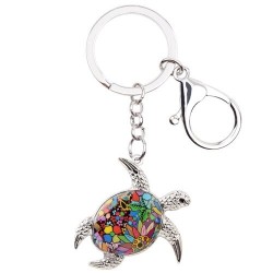 Schlüsselanhänger aus Metall mit emaillierter Meeresschildkröte