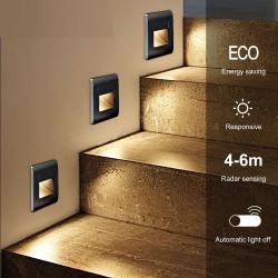 LED wall / stairs light - recessed lamp design - PIR motion sensor - AC85-265VWall lights