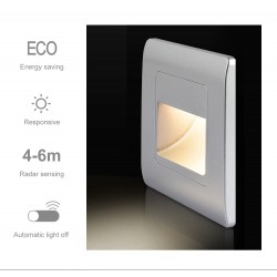 LED wall / stairs light - recessed lamp design - PIR motion sensor - AC85-265VWall lights