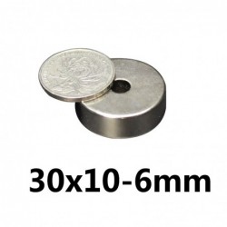 N35 - Neodym-Magnet - starker runder Senkkopf - mit 6mm Loch - 30mm * 10mm
