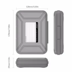 3.5 inch hard drive HDD protection box - storage case - with labelHDD case