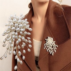 Branch with oval pearls - fashionable broochBrooches