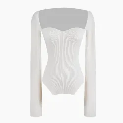Stylish long sleeve pullover - sexy t-shirt - square collarBlouses & shirts