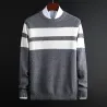 Klassischer Strickpullover mit Streifen - Kaschmir / Baumwolle