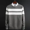 Klassischer Strickpullover mit Streifen - Kaschmir / Baumwolle