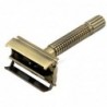 Manual shaving razor - double-sided - non-slip handle - butterfly mechanism - brassShaving