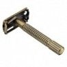 Manual shaving razor - double-sided - non-slip handle - butterfly mechanism - brassShaving