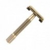 Manual shaving razor - double-sided - non-slip handle - butterfly mechanism - brassShaving