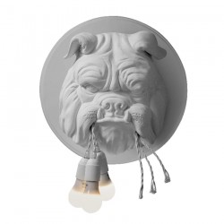 Nordischer Stil - Bulldoggenkopf mit Glühbirnen - LED-Wandleuchte