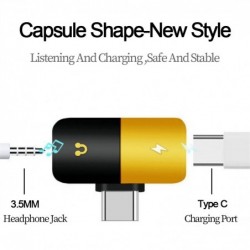 USB Typ-C - 3,5-mm-Buchse - Aux-Audio-Ladegerät - OTG-Konverter - Adapter - Kapselform