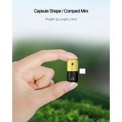 USB type-C - 3.5mm jack - aux audio charger - OTG converter - adapter - capsule shapeSplitters