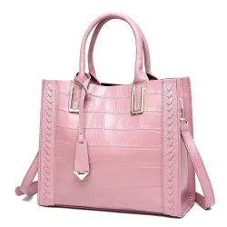 Elegant shoulder bag - genuine leather - stone patternHandbags
