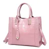 Elegant shoulder bag - genuine leather - stone patternHandbags
