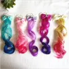 Bowknot with fake hair - colourful wig - hair clipHair clips