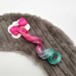 Bowknot with fake hair - colourful wig - hair clipHair clips