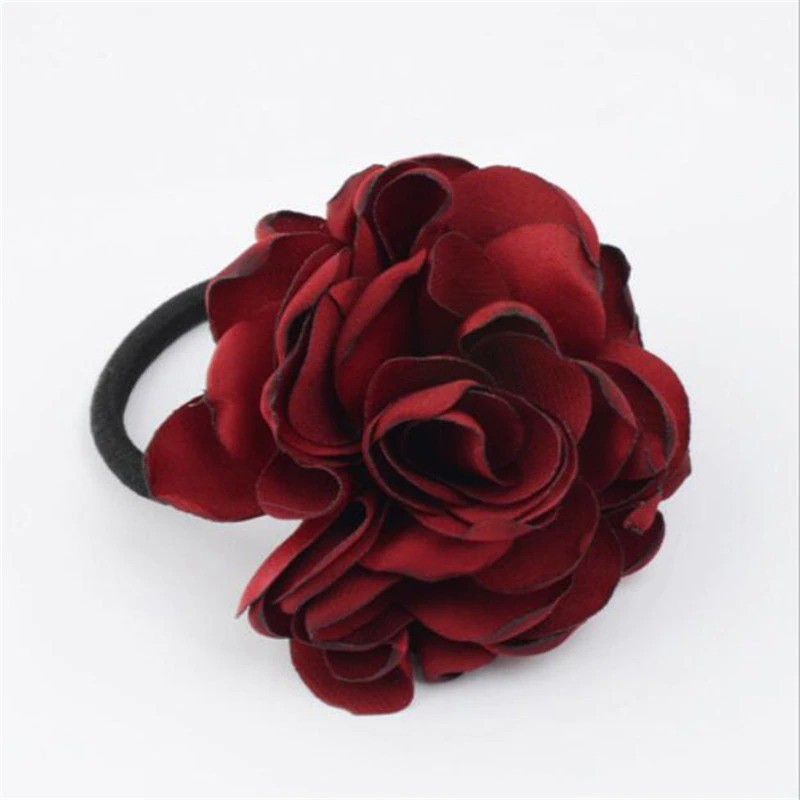 Elegantes elastisches Haarband - mit großer Rose