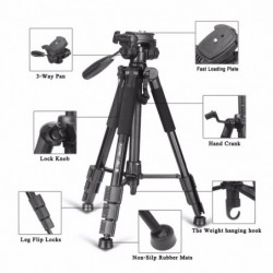 Z666 - professionelles Aluminium-Kamerastativ - tragbar - mit Schwenkkopf - für Canon DSLR-Kamera