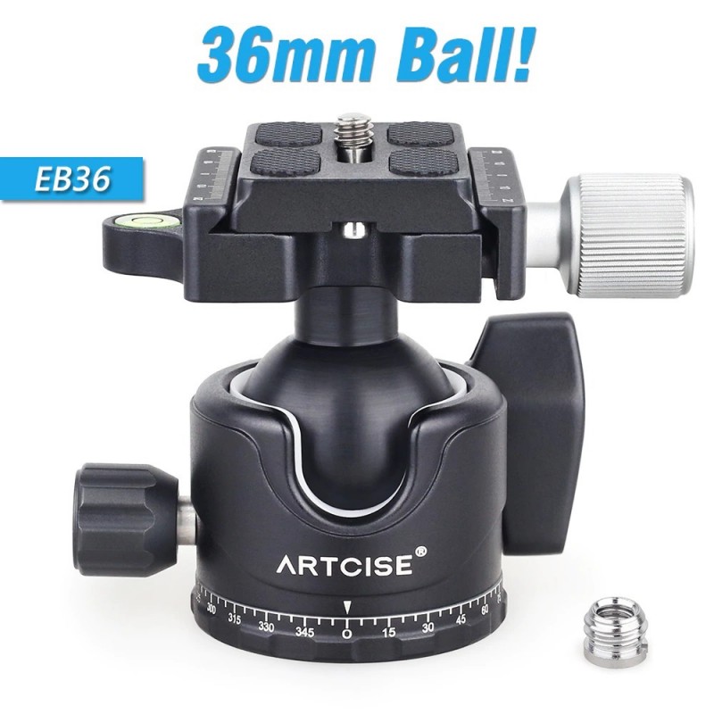 EB36 - Stativkugelkopf - niedriges Profil - Schnellwechselplatte - 15kg EB36 - Stativkugelkopf - niedriges Profil - Schnellwechselplatte - 15kg