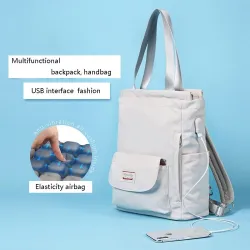 Stylische Handtasche - Laptop-Rucksack - mit USB-Ladeanschluss - wasserdicht