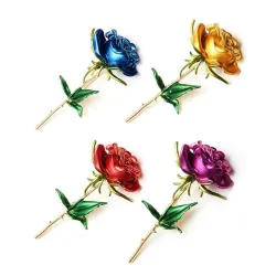 Elegante Brosche - Emaille Rose