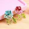 Fashionable brooch - with 3D crystal roseBrooches