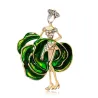 Dancing girl / rose shaped dress - crystal broochBrooches
