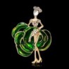 Dancing girl / rose shaped dress - crystal broochBrooches