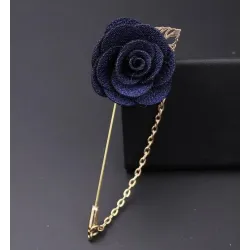 Modische Brosche mit Rose / Kette - lange Nadel - unisex