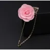 Modische Brosche mit Rose / Kette - lange Nadel - unisex