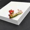Green frog with a red heart - broochBrooches